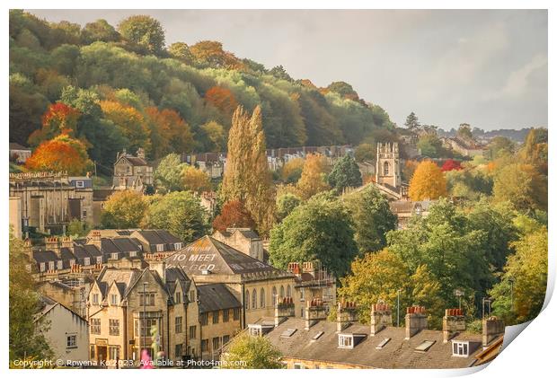 Fall mood photography of UK somerset cotswold city Bath in Golden Autumn  Print by Rowena Ko