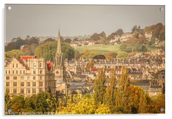 Fall mood photography of UK somerset cotswold city Bath in Golden Autumn  Acrylic by Rowena Ko