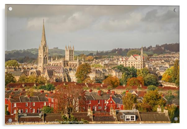 Fall mood photography of UK somerset cotswold city Bath in Golden Autumn  Acrylic by Rowena Ko