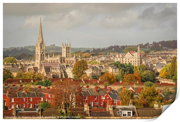 Fall mood photography of UK somerset cotswold city Bath in Golden Autumn  Print by Rowena Ko