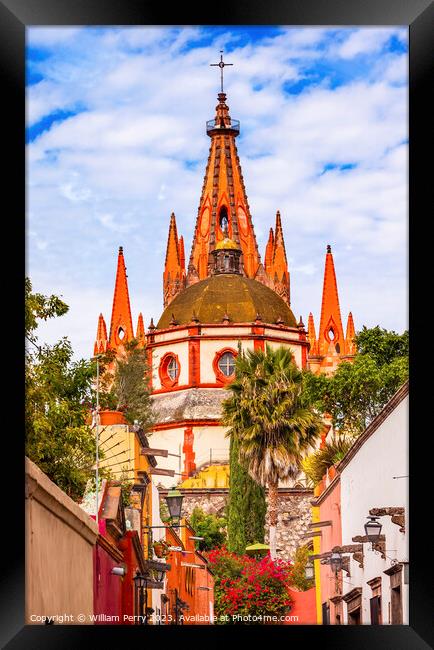 Aldama Street Parroquia Church San Miguel de Allende Mexico Framed Print by William Perry
