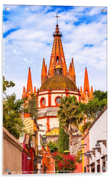 Aldama Street Parroquia Church San Miguel de Allende Mexico Acrylic by William Perry