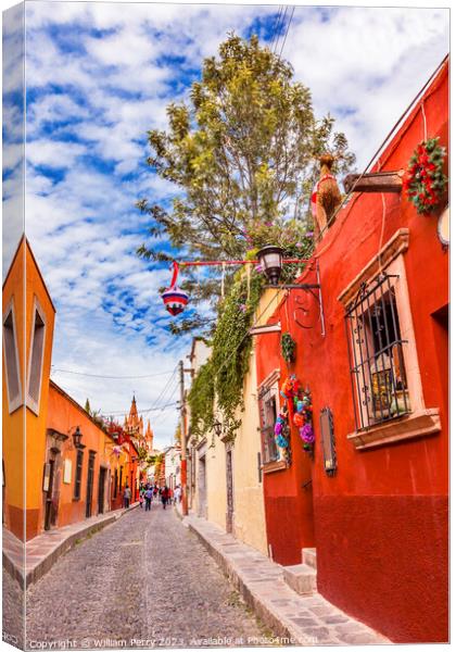Aldama Street Christmas San Miguel de Allende Mexico Canvas Print by William Perry