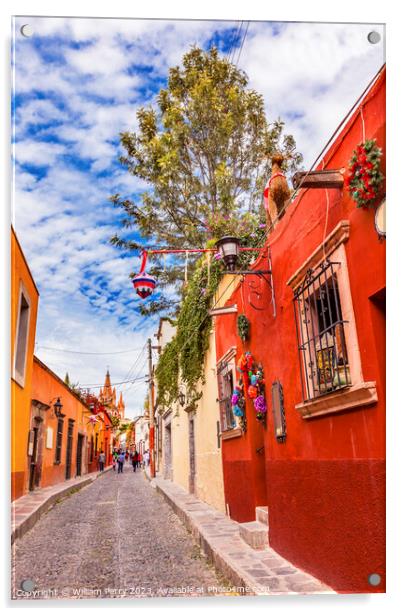 Aldama Street Christmas San Miguel de Allende Mexico Acrylic by William Perry