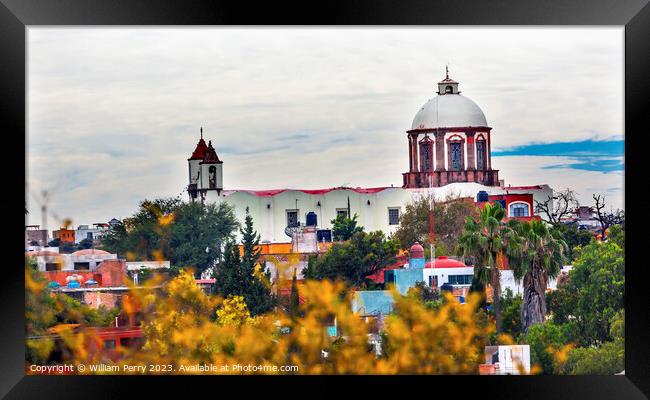 San Antonio White Church San Miguel de Allende Mexico Framed Print by William Perry