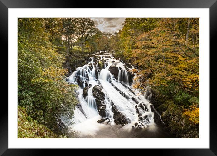 Swallow Falls at autumn Framed Mounted Print by Jason Wells