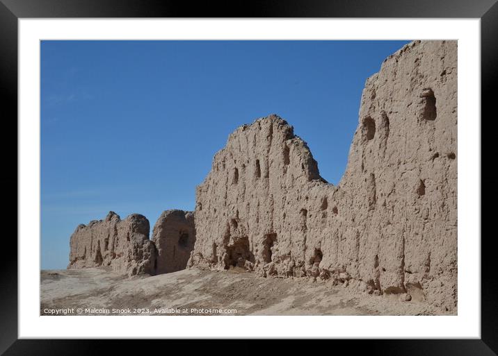 Mud Brick Fort On The Silk Road Framed Mounted Print by Malcolm Snook