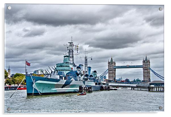 HMS Belfast Acrylic by Dawn O'Connor