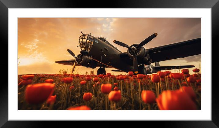 B17 land amongst poppies Framed Mounted Print by CC Designs