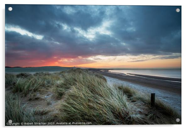 Ayrshire beach sunrise Acrylic by Robert Strachan
