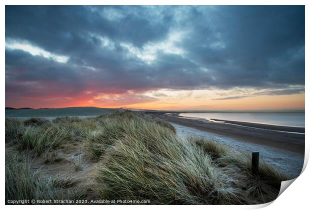 Ayrshire beach sunrise Print by Robert Strachan