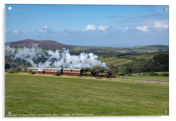 Lynton & Barnstaple steam railway Acrylic by Daryl Peter Hutchinson