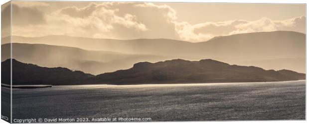 Silhouette of the hills south of Upper Loch Torridon Canvas Print by David Morton