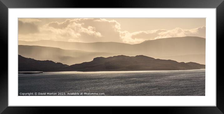 Silhouette of the hills south of Upper Loch Torridon Framed Mounted Print by David Morton