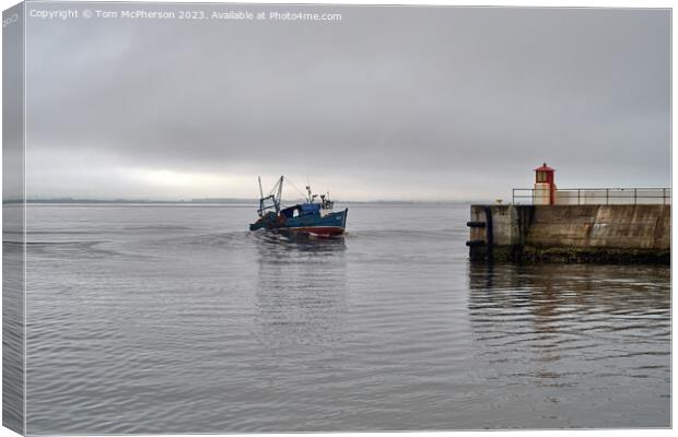 Leaving Burghead harbour Canvas Print by Tom McPherson