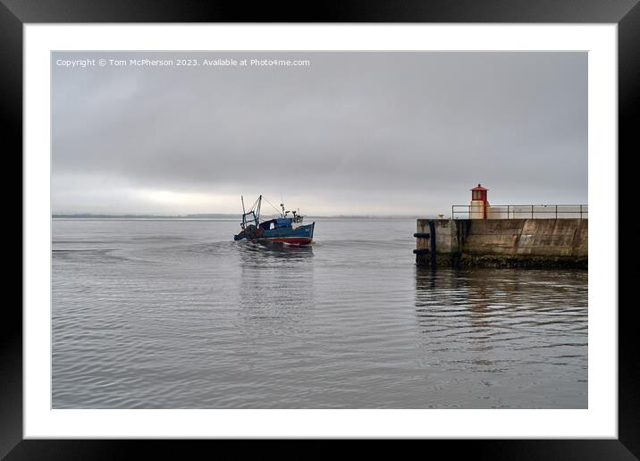 Leaving Burghead harbour Framed Mounted Print by Tom McPherson