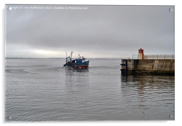 Leaving Burghead harbour Acrylic by Tom McPherson