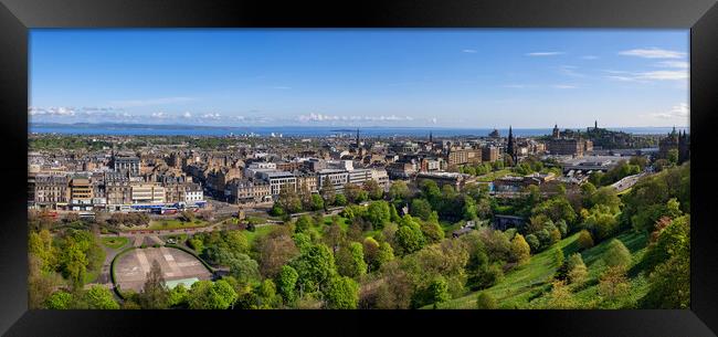 Edinburgh City Panorama In Scotland Framed Print by Artur Bogacki