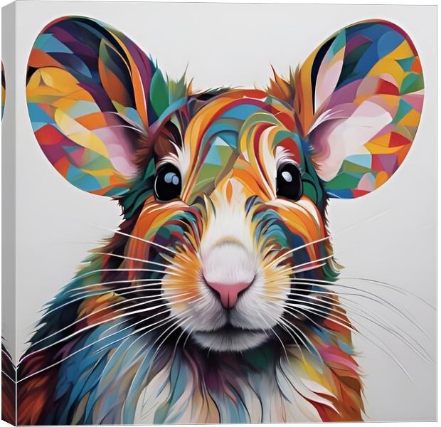 Colourful Mouse Portrait Canvas Print by Scott Anderson