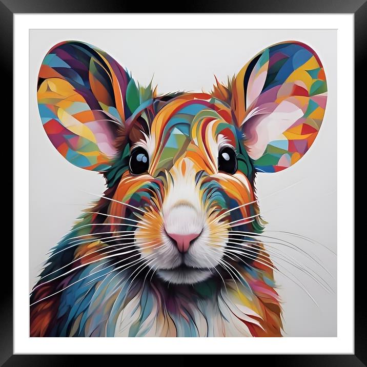 Colourful Mouse Portrait Framed Mounted Print by Scott Anderson