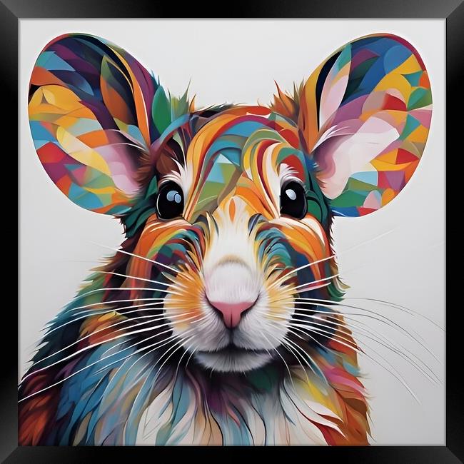 Colourful Mouse Portrait Framed Print by Scott Anderson