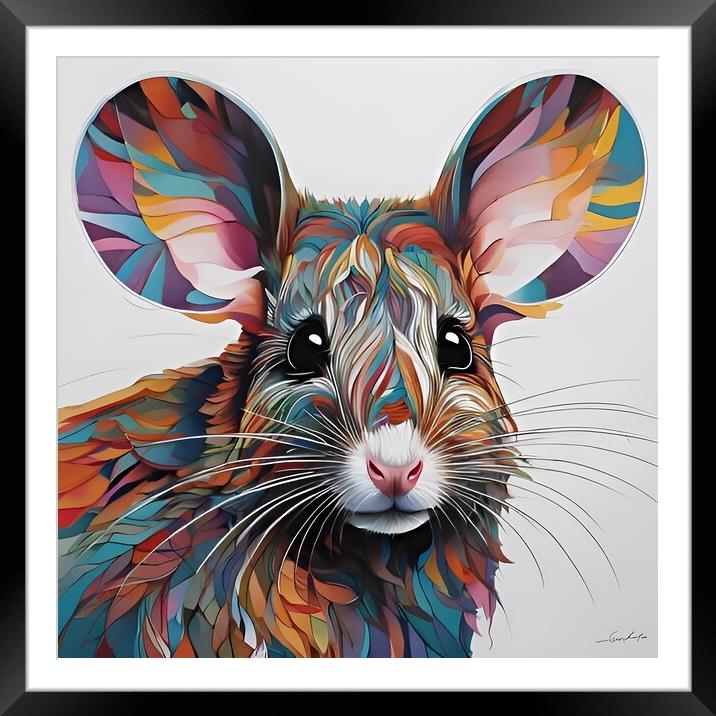 Mouse Portrait Framed Mounted Print by Scott Anderson