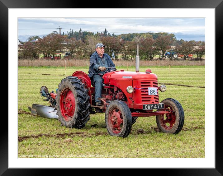 Tractor and Plough  Framed Mounted Print by Rodney Hutchinson