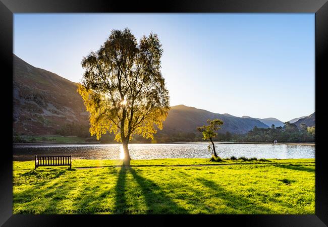 Autumn sunrise on Ullswater Framed Print by Keith Douglas