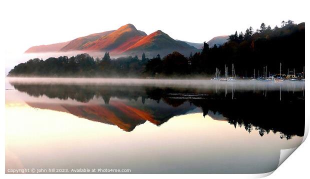  reflections and Morning mist Print by john hill