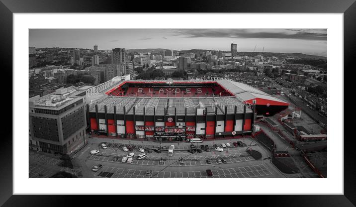 Bramall Lane Red Pop Framed Mounted Print by Apollo Aerial Photography