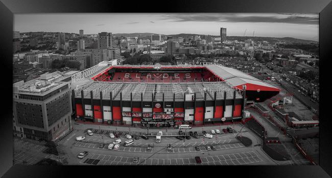 Bramall Lane Red Pop Framed Print by Apollo Aerial Photography