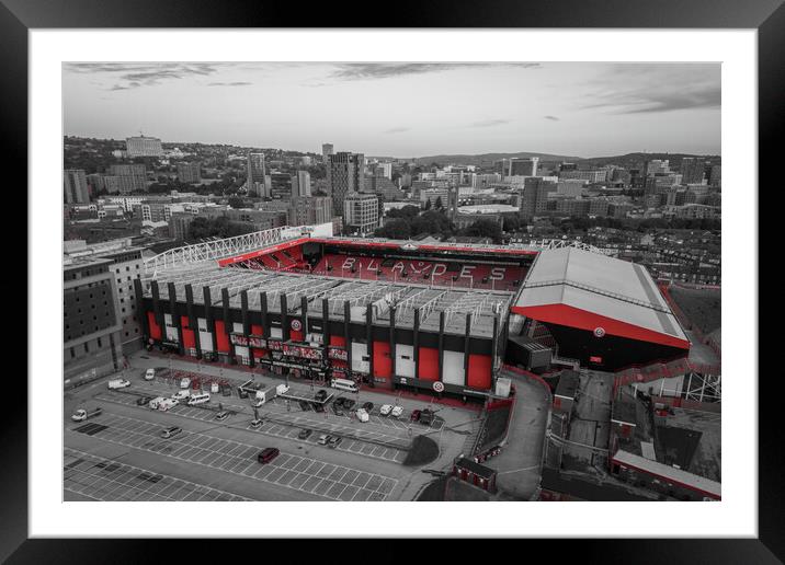 Bramall Lane Red Framed Mounted Print by Apollo Aerial Photography