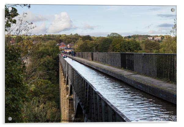 High up on the Pontcysyllte Aqueduct Acrylic by Clive Wells