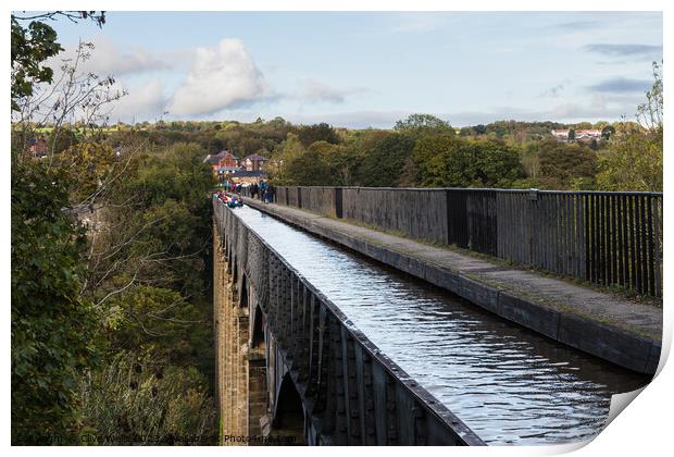 High up on the Pontcysyllte Aqueduct Print by Clive Wells