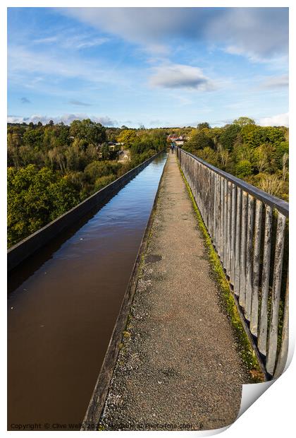 View along the Pontcysyllte Aqueduct Print by Clive Wells