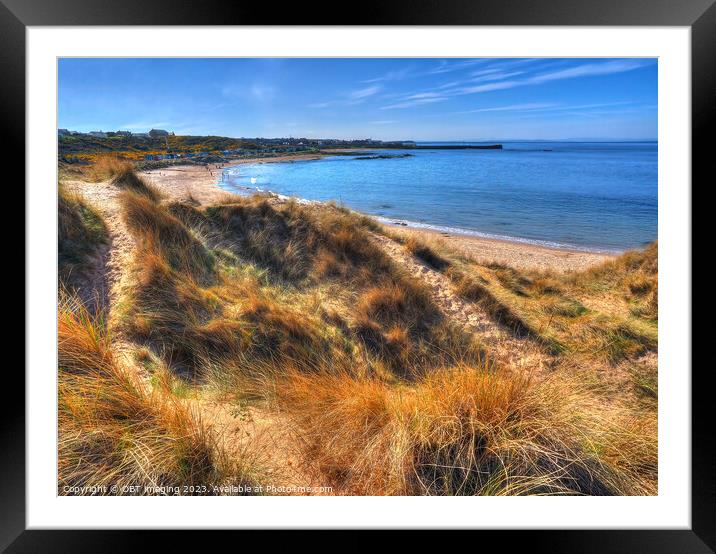 Hopeman Beach Morayshire Scotland Golden Shorelight Paths Framed Mounted Print by OBT imaging