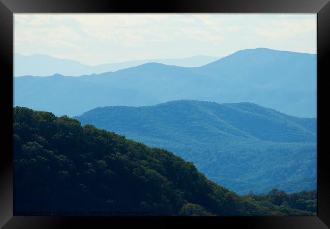 Blue Ridge Mountains, Shenandoah National Park Framed Print by John Chase