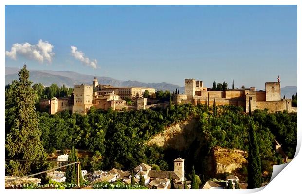 The Alhambra Palace Granada Print by Sheila Ramsey