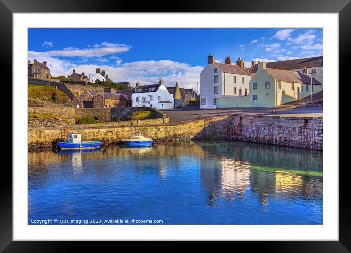 Portsoy Harbour The Shore Inn Aberdeenshire  Framed Mounted Print by OBT imaging
