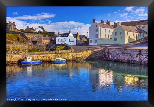 Portsoy Harbour The Shore Inn Aberdeenshire  Framed Print by OBT imaging