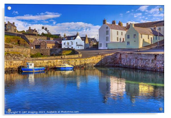 Portsoy Harbour The Shore Inn Aberdeenshire  Acrylic by OBT imaging