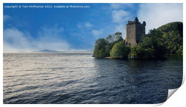 Urquhart Castle overlooking Loch Ness Print by Tom McPherson