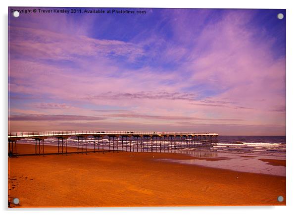 ~ Saltburn Pier ~ Acrylic by Trevor Kersley RIP