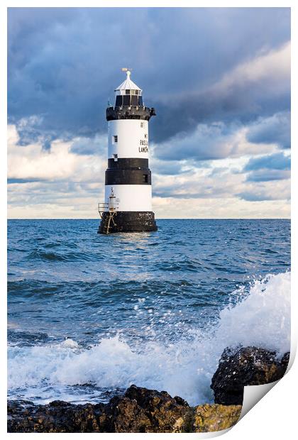 Penmon Lighthouse on Anglesey Print by Keith Douglas
