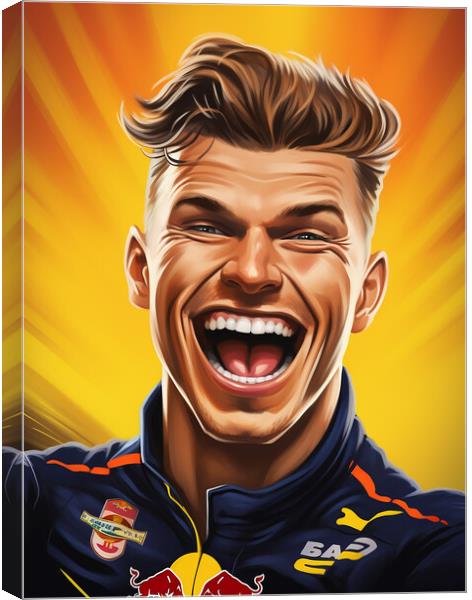 Caricature of Max Verstappen Canvas Print by Steve Smith