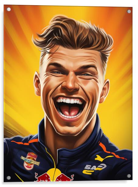 Caricature of Max Verstappen Acrylic by Steve Smith