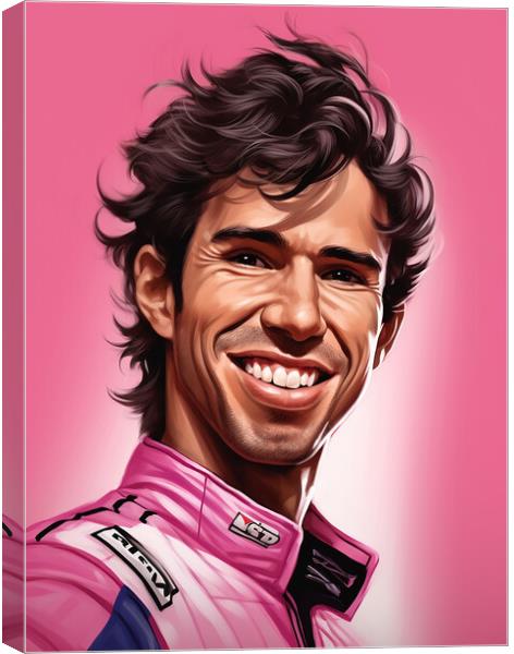 Caricature of Sergio Perez Canvas Print by Steve Smith