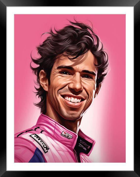 Caricature of Sergio Perez Framed Mounted Print by Steve Smith