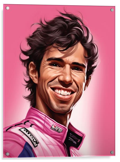 Caricature of Sergio Perez Acrylic by Steve Smith