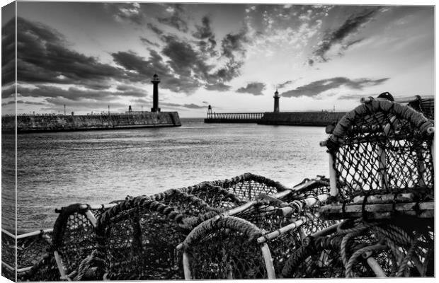 Whitby Black and White Canvas Print by Tim Hill